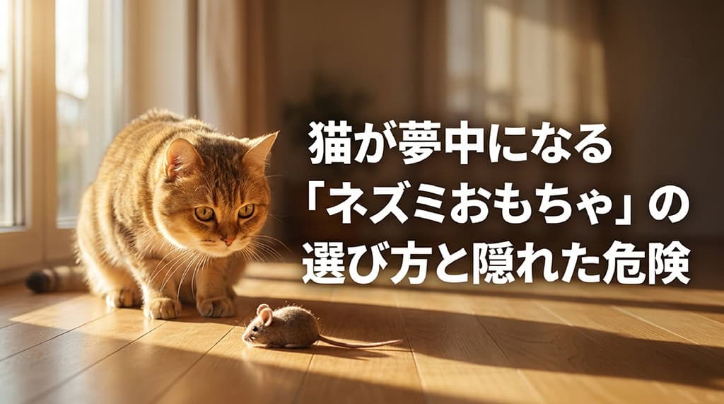 猫が夢中になる「ネズミおもちゃ」の選び方と隠れた危険のタイトルスライド