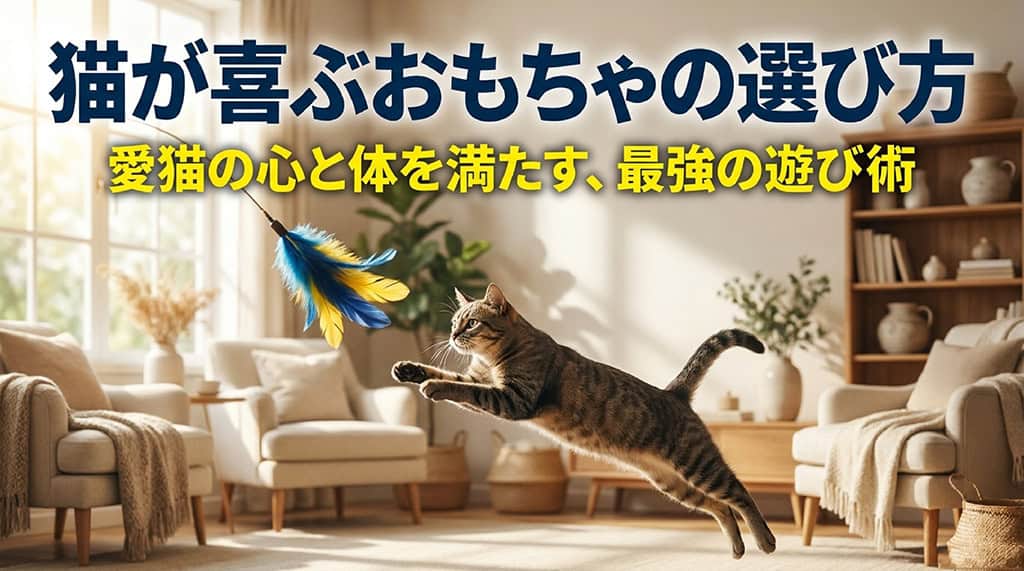猫が喜ぶおもちゃの選び方！年齢別･性格別の絶対に食いつく最強アイテムのスライド表紙